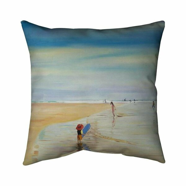Begin Home Decor 26 x 26 in. Children At The Beach-Double Sided Print Indoor Pillow 5541-2626-CO150